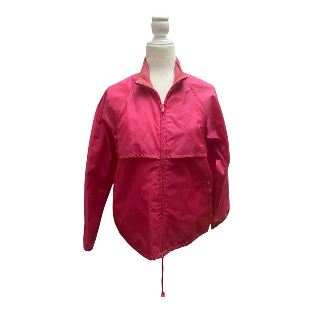 Lands End Womens Vintage Pink Lightweight Windbreaker Jacket Size Small (6-8)